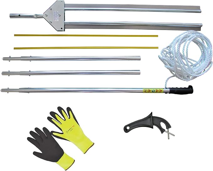 Lake Weed Cleanup Kit Aquatic Lake & Pond Weed Cutter 49" Razor Sharp Aquatic Lake Weed Cutter and RakeZilla Heavy Duty Lake Rake with Long Tines - Beach/Shoreline Cleaning Package