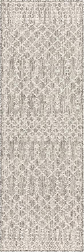 Nourison Home Positano Light Grey 2' x 6' Area Rug - Easy Clean, Non Shedding, Bed Room, Living Room, Dining Room, Kitchen (6' Runner)