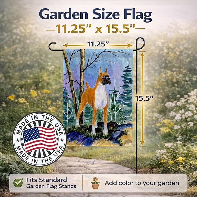 Caroline's Treasures SS8650GF Boxer Garden Flag Mailbox Flag Decorative Yard Flag Banner Outside Patio Artwork Yard Flower Beds, Garden Size, Multicolor