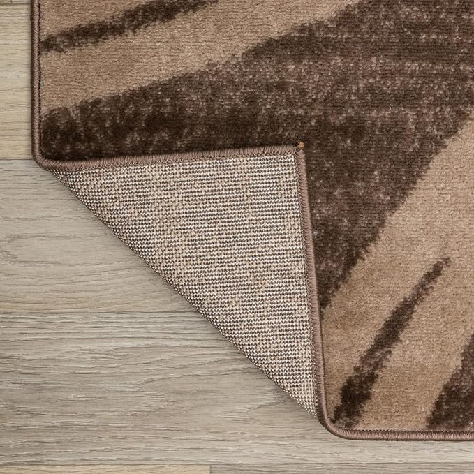 Rugshop Wavy Circles Modern Jute Backing Runner Rug Brown 2'7" x 8' | Rectangular, Size 2'7" x 8', Living Room, Bedroom, Dining Room, Home Office, Kitchen, Entryway, Hallway, Nursery, Kids Room