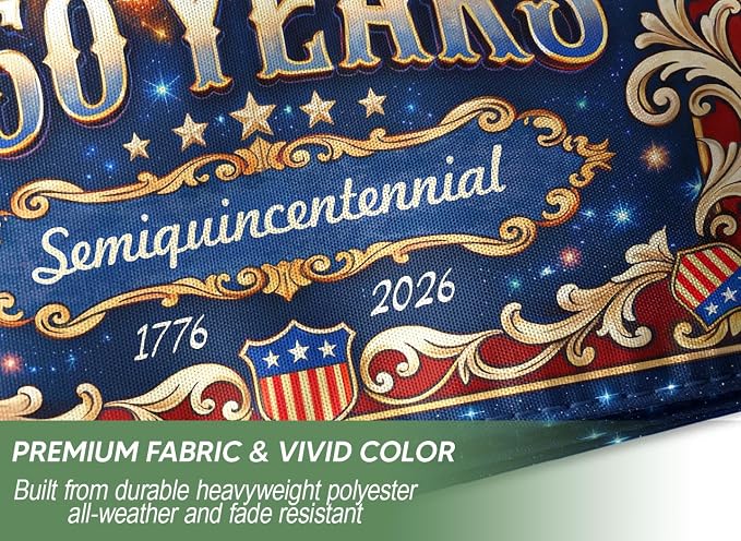 1776-2026 Commemorative, 250 Year American Anniversary Flag, 250th Anniversary Patriotic Design, American Flag With Eagle, Garden Flags For Outside, Visible On Both Sides 1 (12x18 Inch)