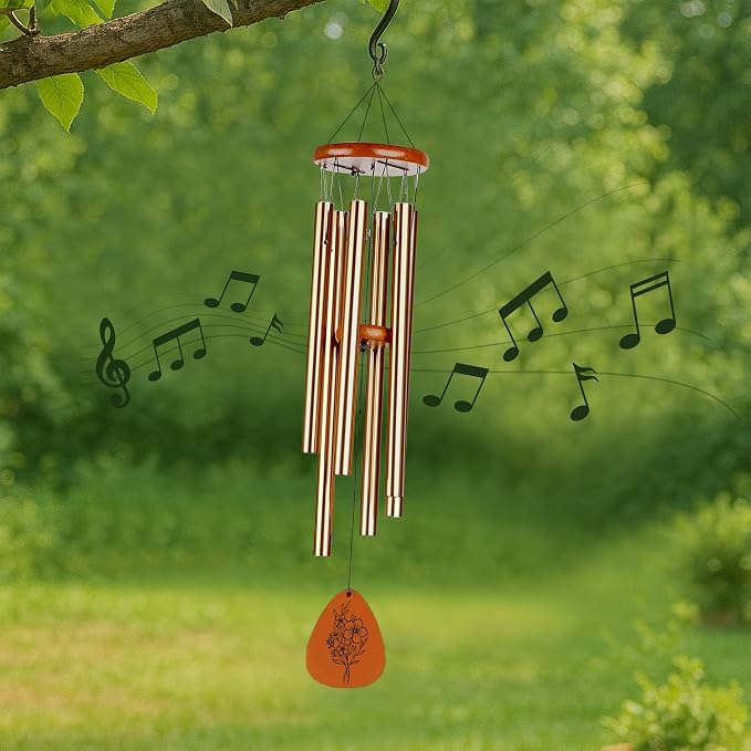 Mom Wind Chime for Mothers Day Garden Gifts - Long Distance Gifts for Mom - Mom Birthday Gifts from Daughter, Son - Patio, Garden Decor - Large Wooden Wind Chimes for Outside Indoor Outdoor 37 Inches