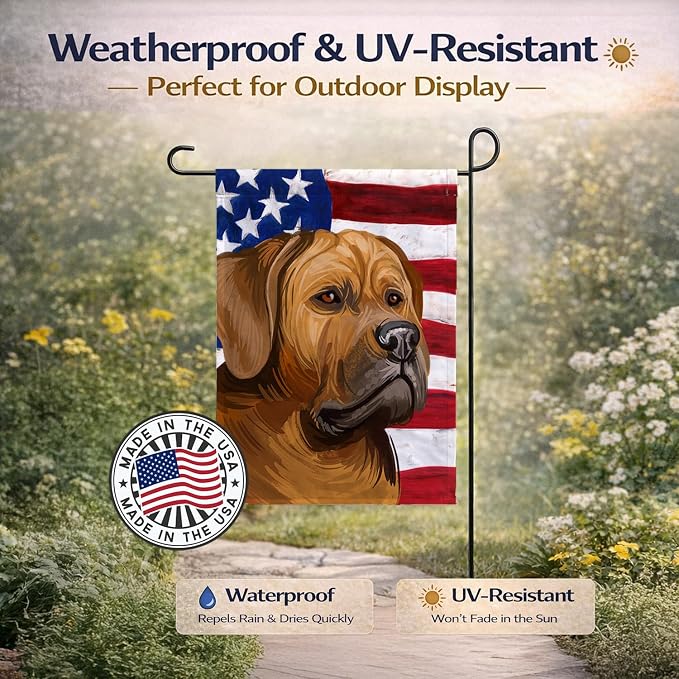 Caroline's Treasures CK6741GF Tosa American Flag Garden Flag Mailbox Flag Decorative Yard Flag Banner Outside Patio Artwork Yard Flower Beds, Garden Size, Multicolor