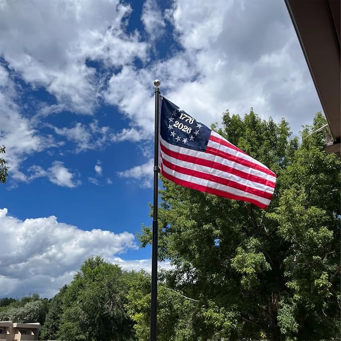 AMZFLAG 2026 250 Anniversary USA Flag 3X5 ft, Embroidered 1776 2026 American Betsy Ross Flags for 250th Anniversary Outside, Bennington 13 Colonies US 250 American Flag with 2 Brass Grommets
