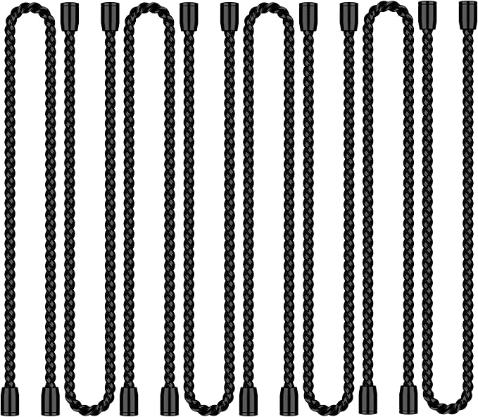 8PCS 12-Inch Silicone Cable Ties, Bendable Rubber Twist Ties, Reusable Twist Ties for Cords, gear ties for Organizing, Bundling (Black)