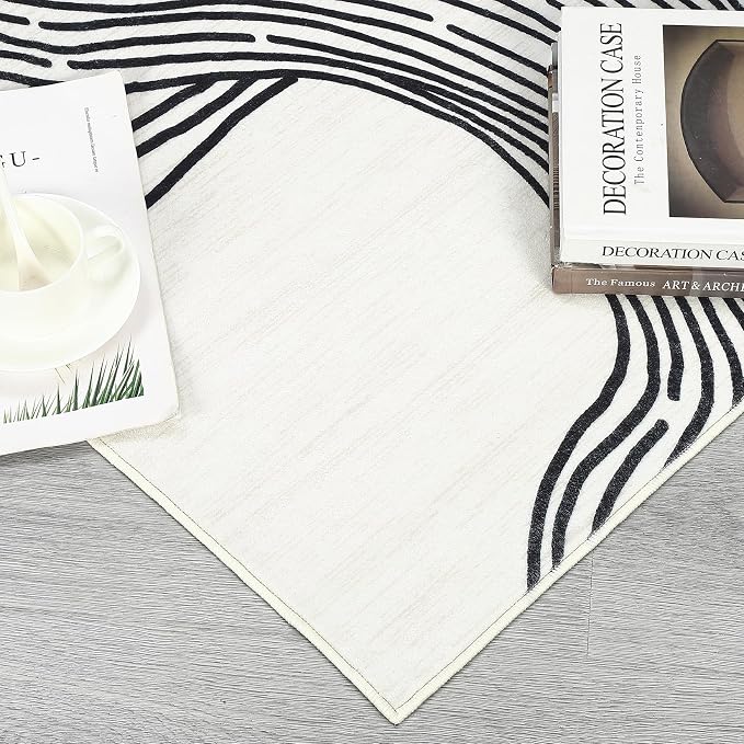 GAOMON Area Rugs 2x6 Modern Rug Runner Washable Mat Soft Faux Wool Carpet Entryway Runners Contemporary Non-Slip Long Rug Runner Indoor Accent Hallway Kitchen Runners for Living Room Bedroom Cream