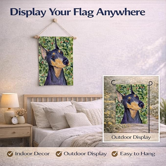 Caroline's Treasures SS8812GF Doberman Garden Flag Mailbox Flag Decorative Yard Flag Banner Outside Patio Artwork Yard Flower Beds, Garden Size, Multicolor