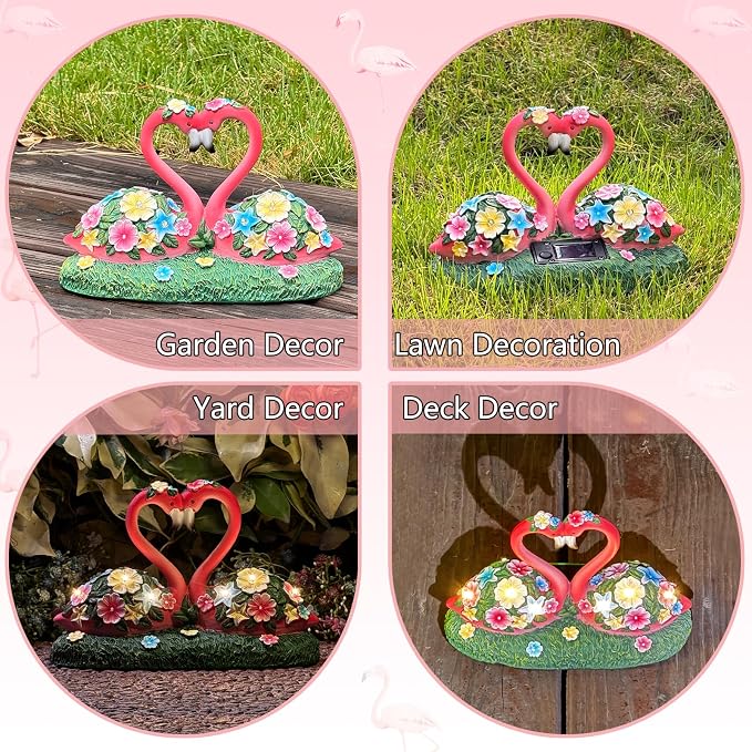 Solar Flamingo Garden Decor Statue, Outdoor Funny Solar Light Decoration for Yard, Patio, Lawn, Unique Housewarming, Birthday Gift for Women, Mom, Grandma