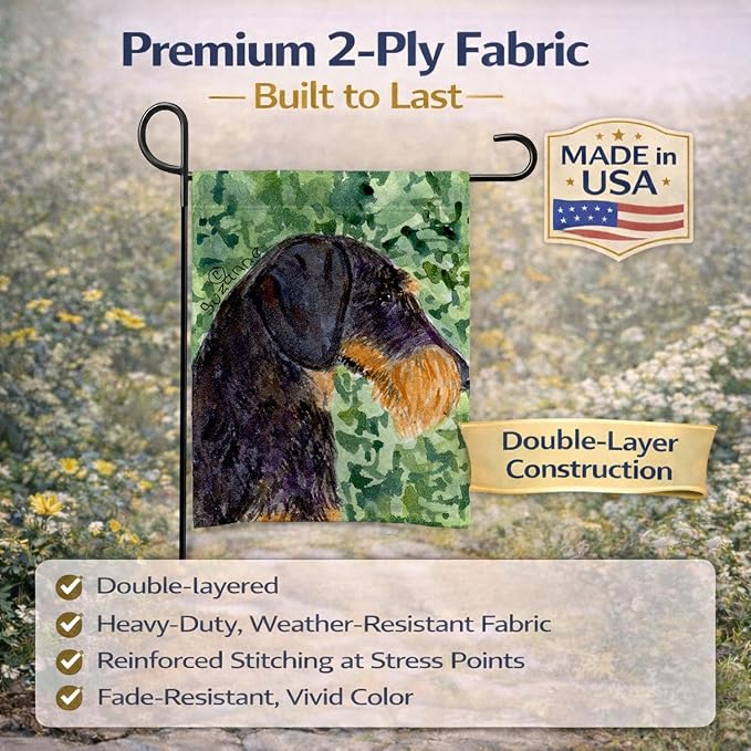 Caroline's Treasures SS8805GF Dachshund Garden Flag Mailbox Flag Decorative Yard Flag Banner Outside Patio Artwork Yard Flower Beds, Garden Size, Multicolor