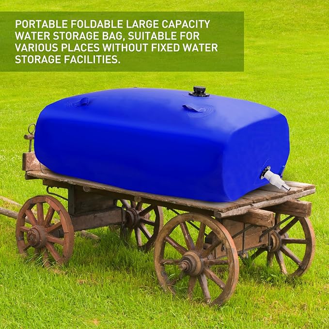 110L/29gal Foldable Water Bladder Storage Container - Large Capacity Soft Water Bag for Drought Resistance, Fire Prevention, and Emergency Water