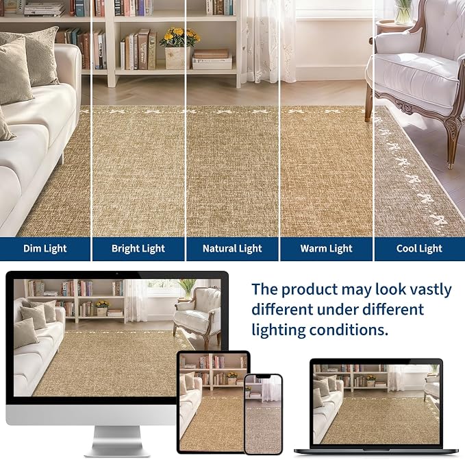 COZYLOOM 2x6 Kitchen Runner Rugs Non Skid Washable, Stain Resistant Modern Bow Printed Rug for Entryway Indoor, Non Shedding Low Pile Solid Color Mats for Hallway, Bedroom, Laundry Room, Brown