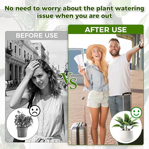 4 Pcs Self Watering Globes Plastic Automatic Watering Planter for Indoor Plants 17.5 oz drip Irrigation Watering Bulbs with Slow Release Control (Transparent)