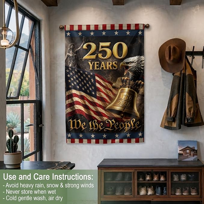 250 Years Of Freedom Flag, American Flag With Eagle, We The People Banner, Garden Flags For Outside, Two-sided Print, 250th Anniversary Patriotic Design, 250th Anniversary Usa Commemorative Flags 4 (30x40 Inch)