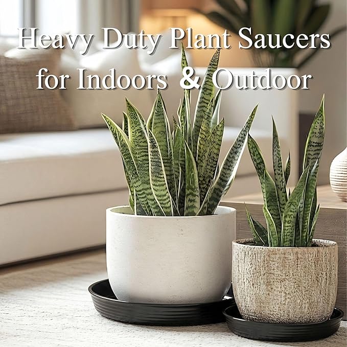 10Pack Plant Saucer 10 inch, Heavy Duty Flower Pot Saucers, Plant Pot Saucers Bulk, 1.5'' Deeper Plant Trays for Pots Durable Drip Trays for Potted Plants, Plant Saucers for Outdoors and Indoors