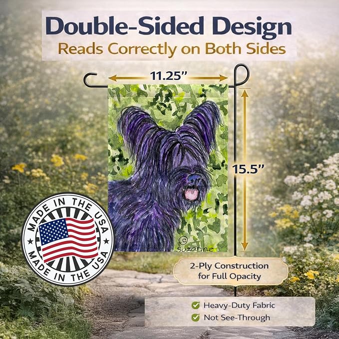 Caroline's Treasures SS8718GF Skye Terrier Garden Flag Mailbox Flag Decorative Yard Flag Banner Outside Patio Artwork Yard Flower Beds, Garden Size, Multicolor