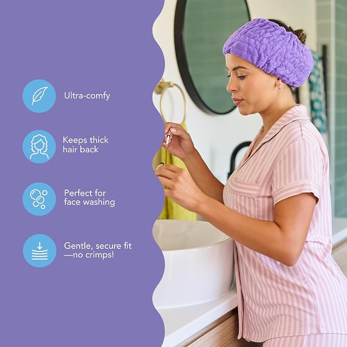Turbie Twist 4-Pack Cotton Headbands – Extra-Wide, Comfy, All Hair Types, Classics