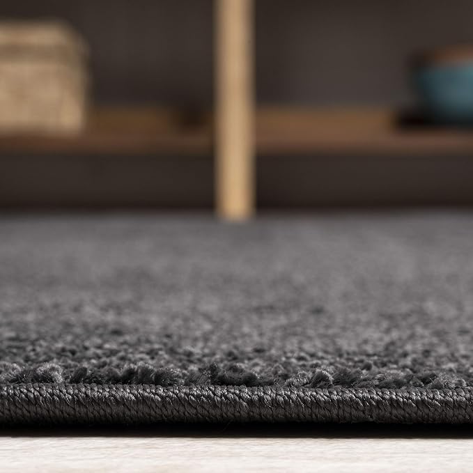 JONATHAN Y Haze Solid Low-Pile Black Indoor Area Rug 10x14, Coastal,Bohemian,Minimalist,Classic, Easy-Cleaning for Living Room,Bedroom,Kitchen,Pet Friendly,Non-Shedding (SEU100I-14)