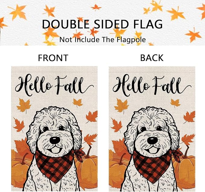 Seasonal Garden Flags Golden Doodle Double Sided Flags Set of 11 Holiday Farmhouse Indoor Outdoor Yard Lawn Christmas Gifts Decorations 12.5x18 Inch