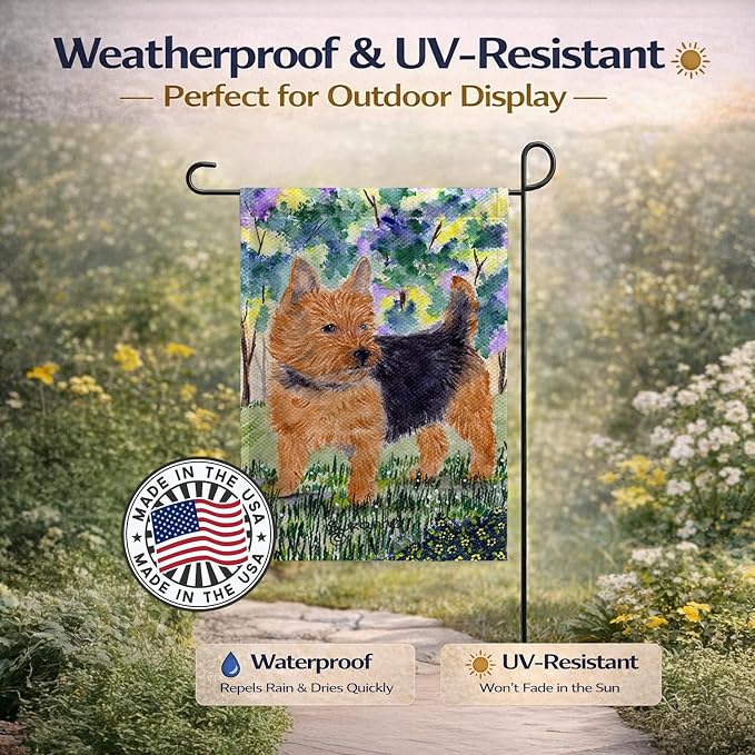 Caroline's Treasures SS8218GF Norwich Terrier Garden Flag Mailbox Flag Decorative Yard Flag Banner Outside Patio Artwork Yard Flower Beds, Garden Size, Multicolor