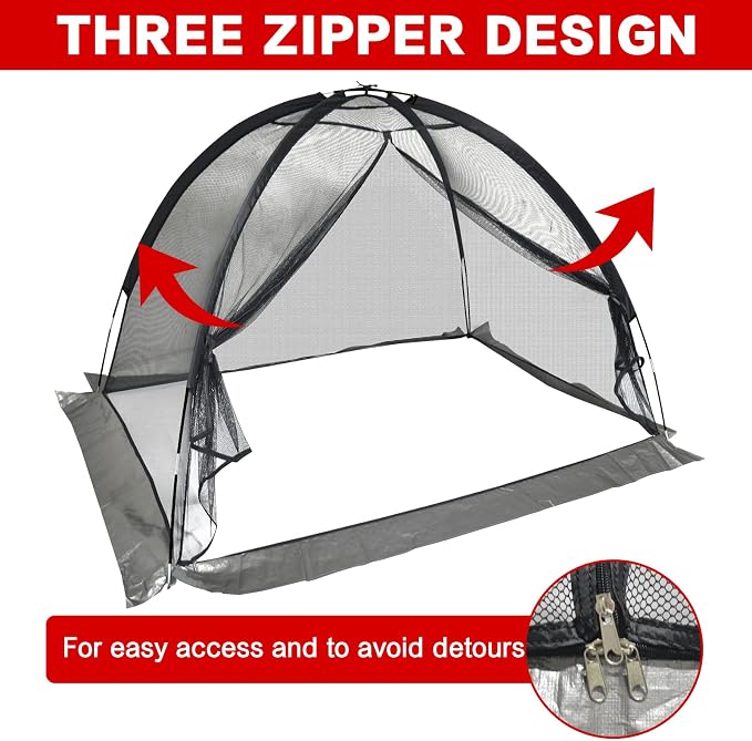 Pond Cover Net - 13x17FT Heavy Duty Nylon Dome Mesh with Zippers - Protect Fish & Plants from Leaves Animals for Garden Yard Ponds