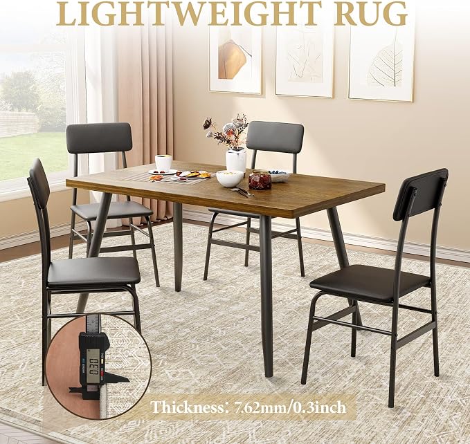 Area Rug for Living Room 9x12: Large Washable Boho Moroccan Rugs Geometric Neutral Rug, Non-Slip Foldable Morden Farmhouse Indoor Floor Carpet for Bedroom Dining Table Home (Moroccan Beige, 9'x12')