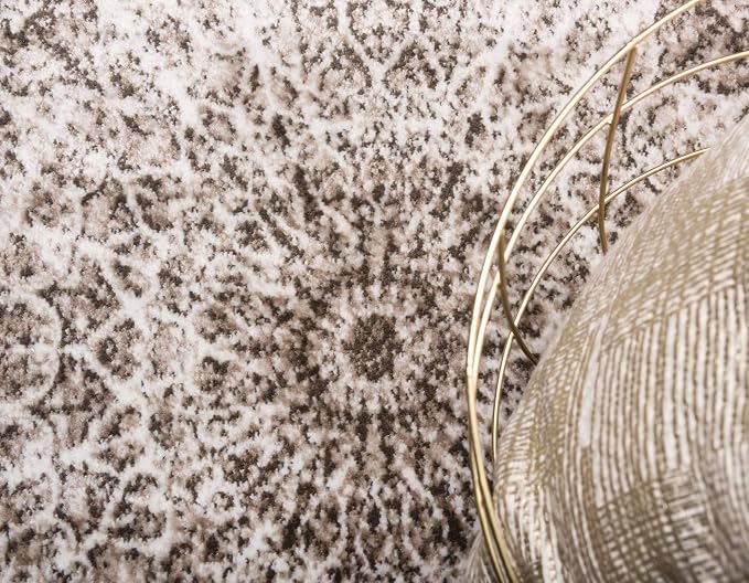 Unique Loom Sofia Collection Area Rug - Grace (2' x 13' 1" Runner, Brown/ Ivory)