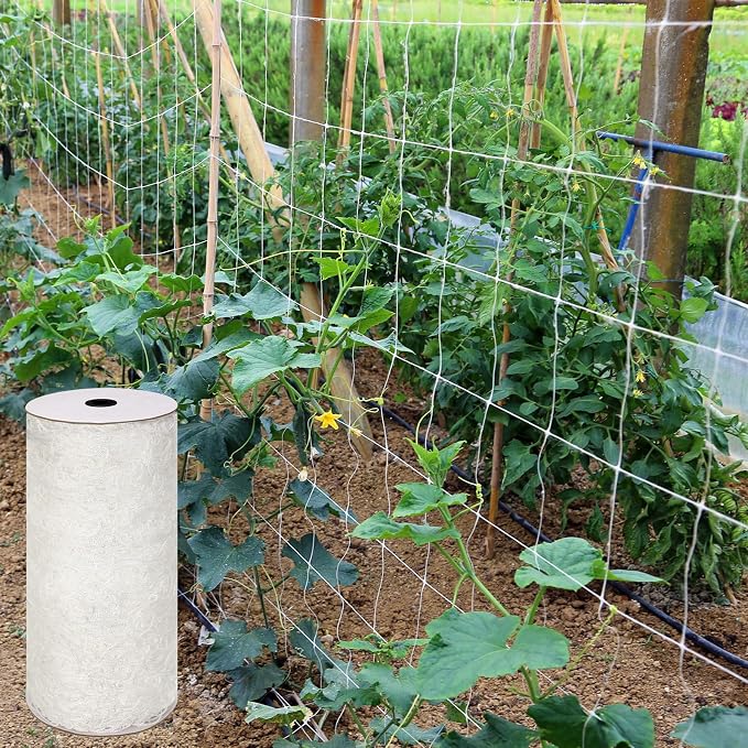 Berlune 5 x 1000 ft Trellis Netting Roll Heavy Duty Nylon Garden Trellis Netting with 6 Inch Mesh Soft Plant Support Net for Climbing Plants, Grape Racks, Growing Support Bean, Pea, Tomatoes
