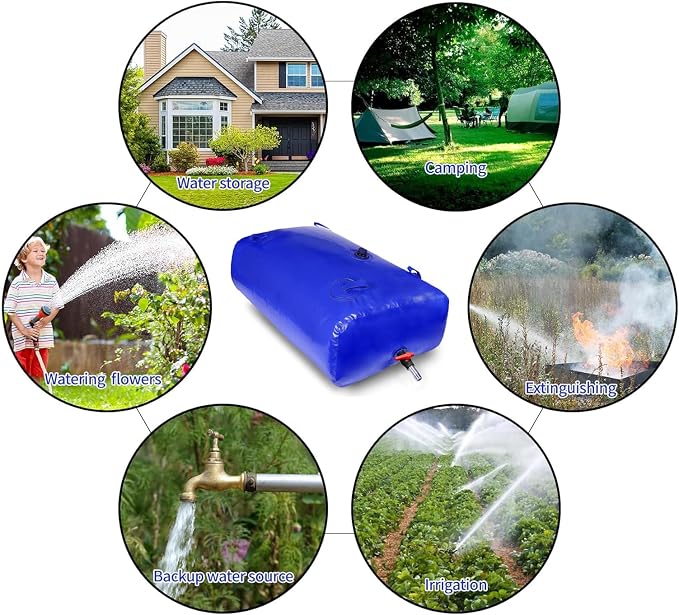 3000 L/792.5 gal Water Bladder Storage Containers, Foldable Portable Water Tank Large Capacity Soft Water Bag, Drought Resistance, Fire Prevention, Emergency Water