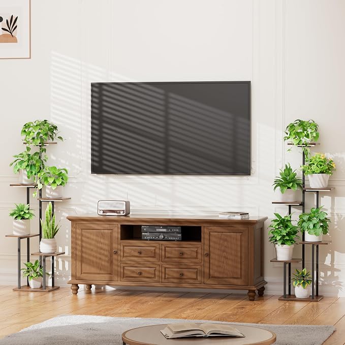 Plant Stand Indoor with Grow Light - 2 Pack Metal Plant Shelf for Indoor Plants Multiple, 6 Tiered Corner Plant Stand Shelves, Plant Rack Display Flower Holder for Living Room Patio Balcony Décor