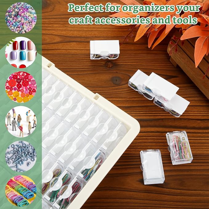 Modern Clear Plastic Bead Storage Box with 78 Compartments, Portable Jewelry Organizer for DIY Crafts, Bracelets, Nails