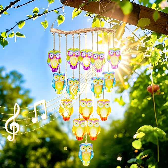 32.8" Color Glass Sea Wind Chimes for Outdoor, Handcrafted Hanging Wind Chimes for Outside, Small Unique Suncatcher Shell Windchimes for Women Gifts Garden Patio Yard Beach Party Wedding Decor