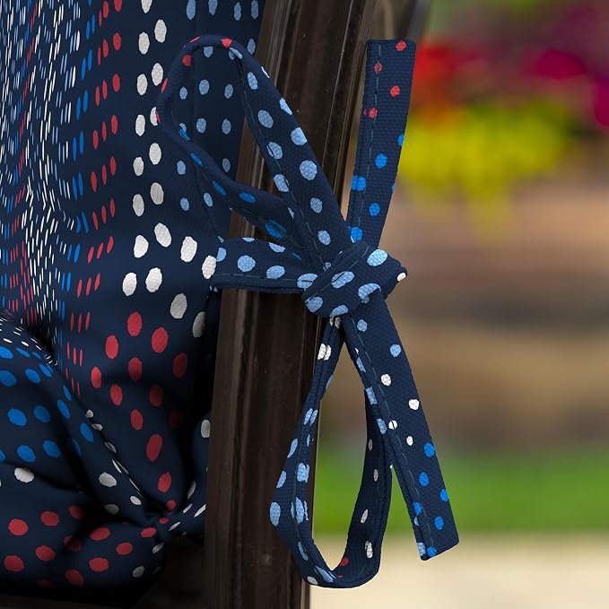 Arden Patio Dining Outdoor Chair Cushions, 20x44, Rain-Proof Seat Pad, Fade-Resistant Outdoor Cushion Sapphire Liberty Mosaic