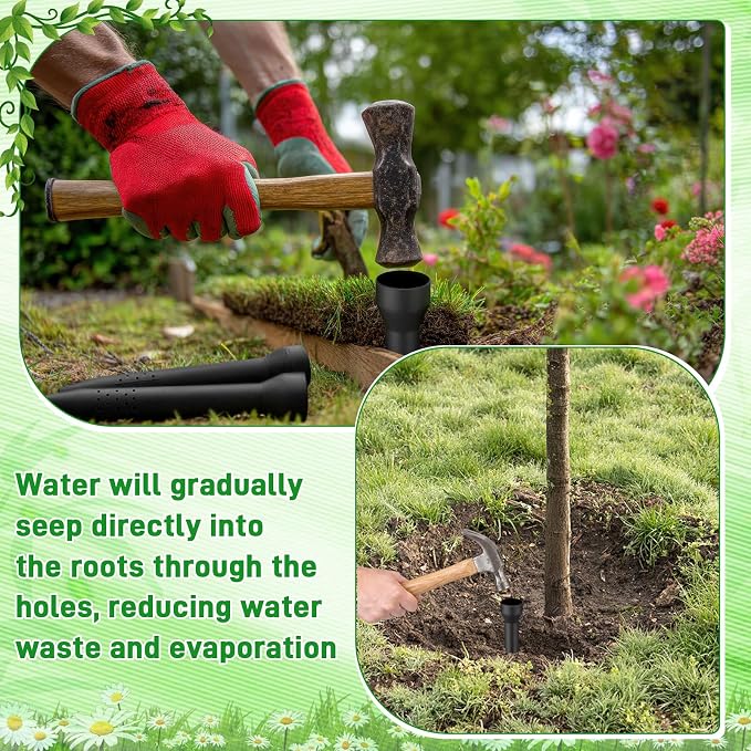 12 Pack Garden Watering Stake 12 Inch Large Uv-Protected ABS Plastic Deep Root Irrigation Spike for Trees, Flowers, Fruits, Vegetables, Potted Plants