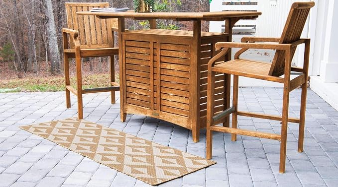 Unique Loom Jill Zarin Outdoor Collection Area Rug - Napa (2' x 8' Runner, Beige/ Brown)