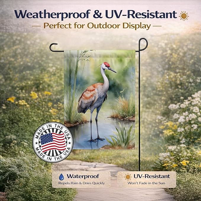 Caroline's Treasures Sandhill Crane Garden Flag Mailbox Flag Decorative Yard Flag Banner Outside Patio Artwork Yard Flower Beds, Garden Size, Multicolor