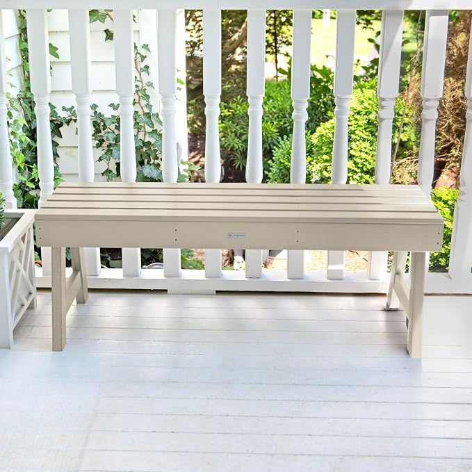 Highwood Weatherly Backless Bench, 4-Feet, Whitewash
