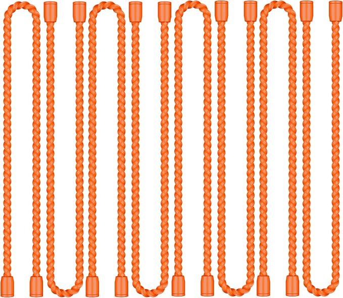 8PCS 12-Inch Silicone Cable Ties, Bendable Rubber Twist Ties, Reusable Twist Ties for Cords, gear ties for Organizing, Bundling (Orange)