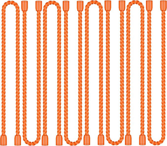 8PCS 12-Inch Silicone Cable Ties, Bendable Rubber Twist Ties, Reusable Twist Ties for Cords, gear ties for Organizing, Bundling (Orange)