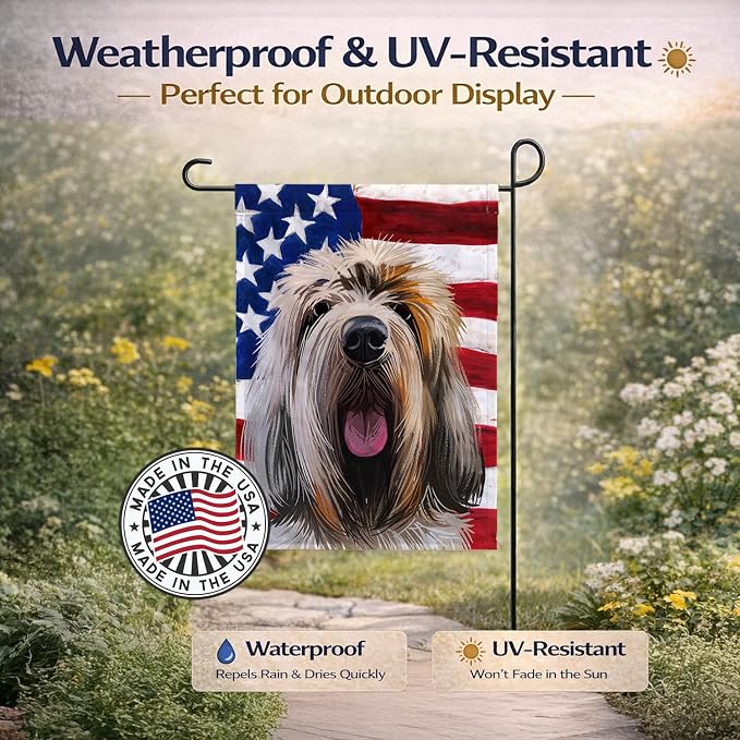 Caroline's Treasures CK6545GF Grand Griffon Vendeen Dog American Flag Garden Flag Mailbox Flag Decorative Yard Flag Banner Outside Patio Artwork Yard Flower Beds, Garden Size, Multicolor