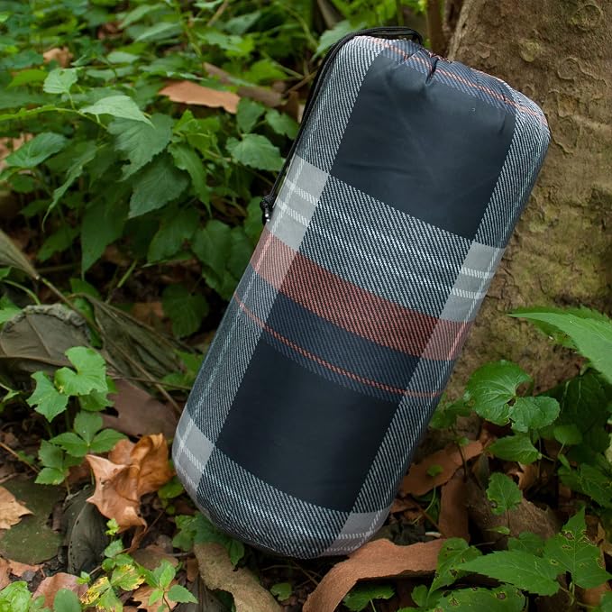 Cathay Home Coleman Indoor Outdoor Reversible Water Resistant and Sherpa Throw Blanket 50x60 Inch, Navy (CMTH107)