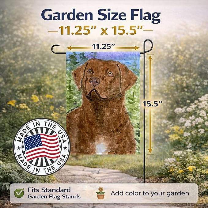 Caroline's Treasures SS8933GF Chesapeake Bay Retriever Garden Flag Mailbox Flag Decorative Yard Flag Banner Outside Patio Artwork Yard Flower Beds, Garden Size, Multicolor