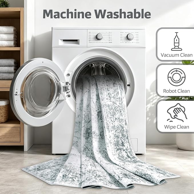 6x9 Washable Area Rug Modern Abstract for Living Room Bedroom Gray | Soft Indoor Carpet,Anti-skid Backing,Water Repellent,Non-shedding, Suitable for bedroom dining farmhouse nursery home office