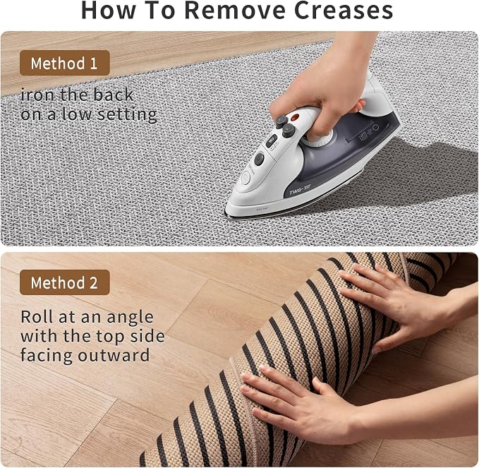 Tangsoo Easy Jute 2x6 Washable Runner Rug for Hallways,Non-Slip Butterfly Thin Indoor Carpet Runner Farmhouse Long Outdoor Rnner Mat for Kitchen Laundry Entryway Bedroom