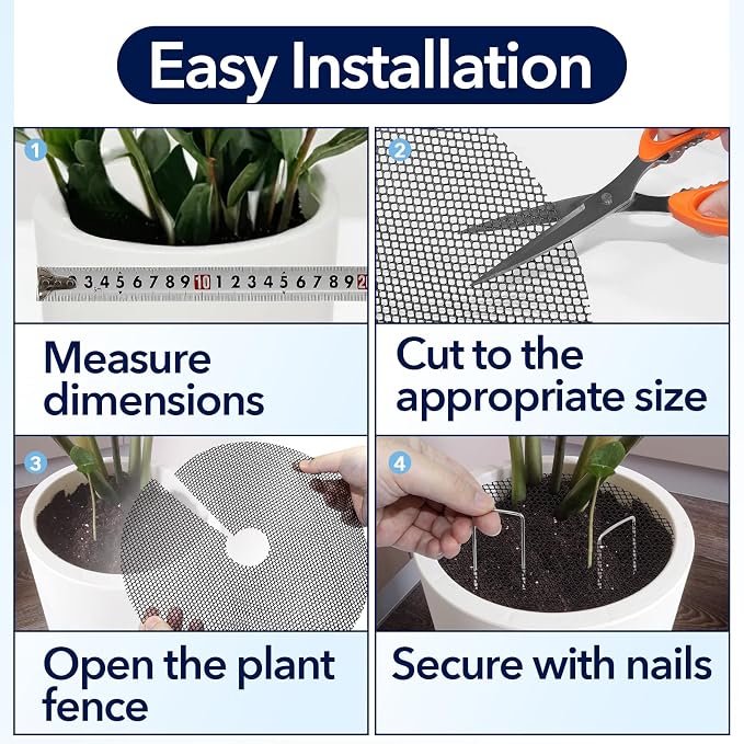 16PCS 15.7 Inch Plant Pot Grids and 11.8 Inch Plant Pot Grids Includes 48 Ground Stakes, Plant Pot Soil Cover Protectors from Animals