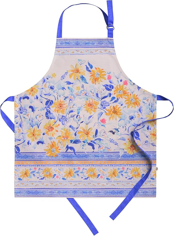 Maison d' Hermine Aprons for women with Pocket 100% Cotton (27.50"x31.50") | Adjustable Neck Strap & long ties Apron Men Chef Wedding Cooking Gardening Server Maid