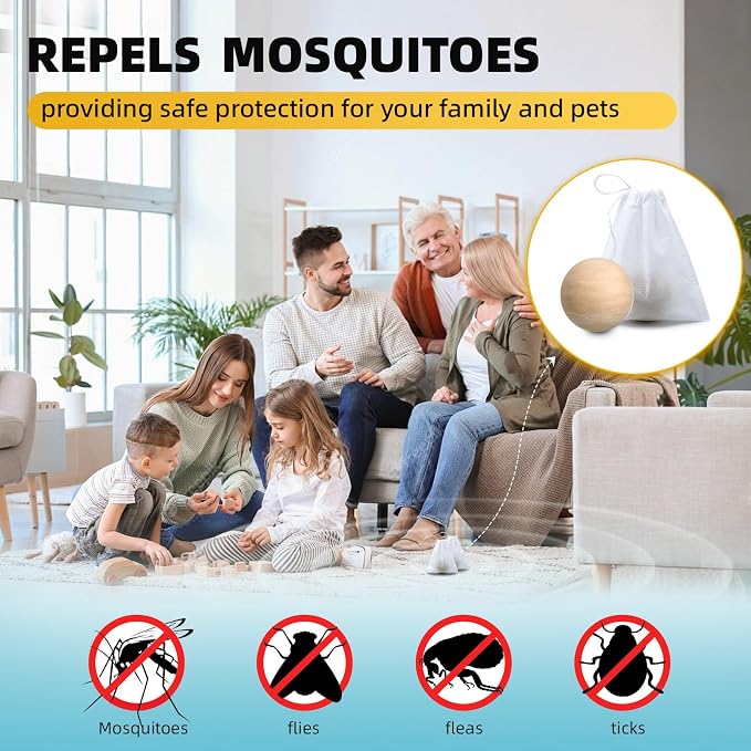 Mosquito Repellent for Patio, Mosquito Repellent 10 Balls, Plant-Based Mosquito Deterrent for Indoor & Outdoor Spaces, Patio/Yard/Camping/Travel Family & Pet Safe