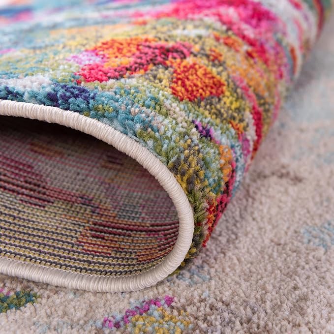 Unique Loom Chromatic Collection Area Rug - Joyous (5' x 8' Oval Multi/Blue)