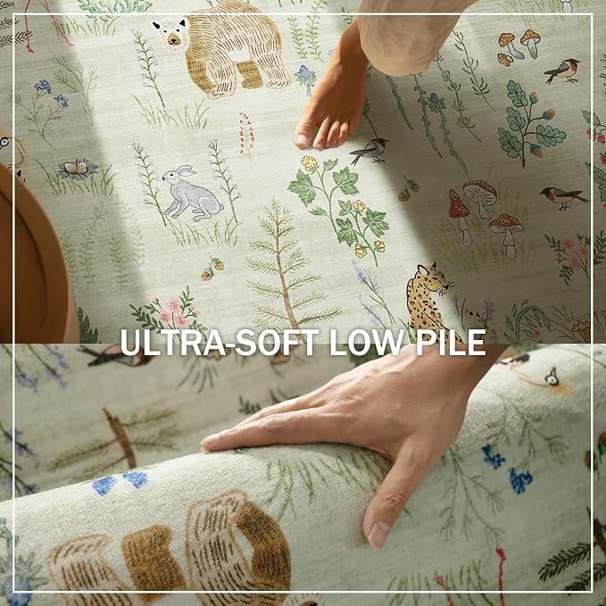8x10 Area Rugs for Living Room: Washable Bedroom Rug Vintage Rugs Stain Resistant Non Slip Low Pile Soft Lightweight Carpet for Kitchen Dining Room Farmhouse Entryway Nursery Kids Room Playroom
