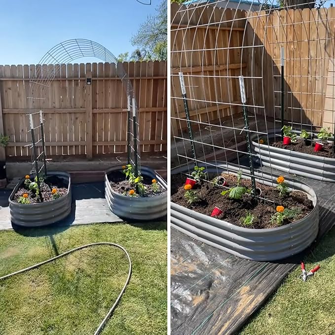 2 Pack 6x3x1ft Raised Garden Bed, 12" Tall Galvanized Metal Raised Beds for Gardening, Rust Resistant Elevated Garden Bed, Planters Box Kit for Outdoor Plants Vegetables Flowers Herbs Tomatoes, Grey