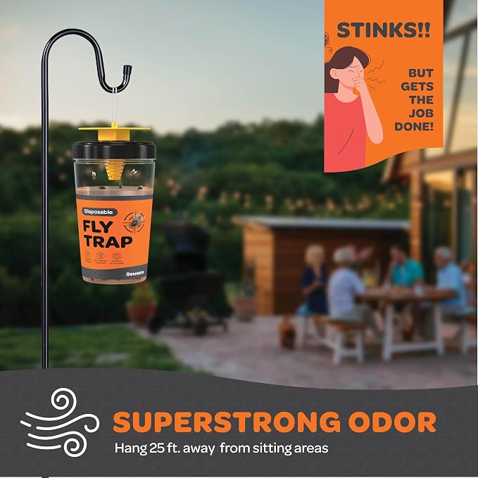 Outdoor Fly Trap Refills [Set of 4] Dissolvable Non-Toxic Bait - Fly Repellent for Outdoor Use Only - Controls Flies for Patios, Barns, Ranches Etc.